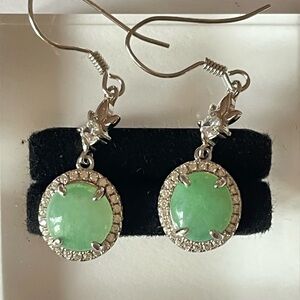 Certified Natural Burmese Jadeite Earring